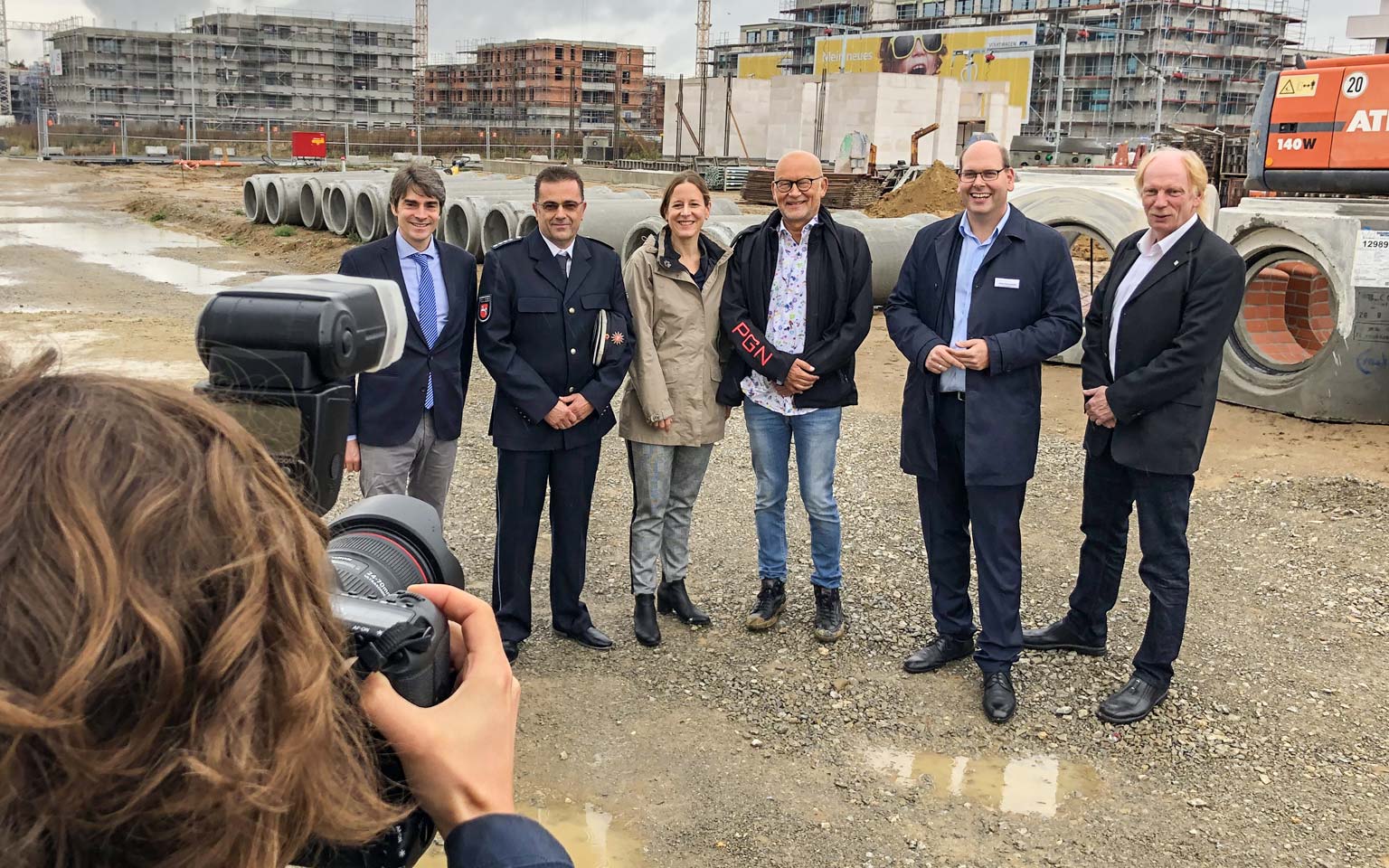 Spechtgruppe Gruppenbild auf Baustelle