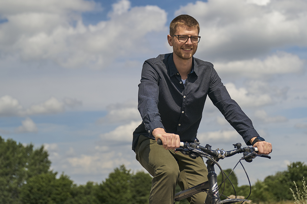 Hannes Mechel auf dem Fahrrad