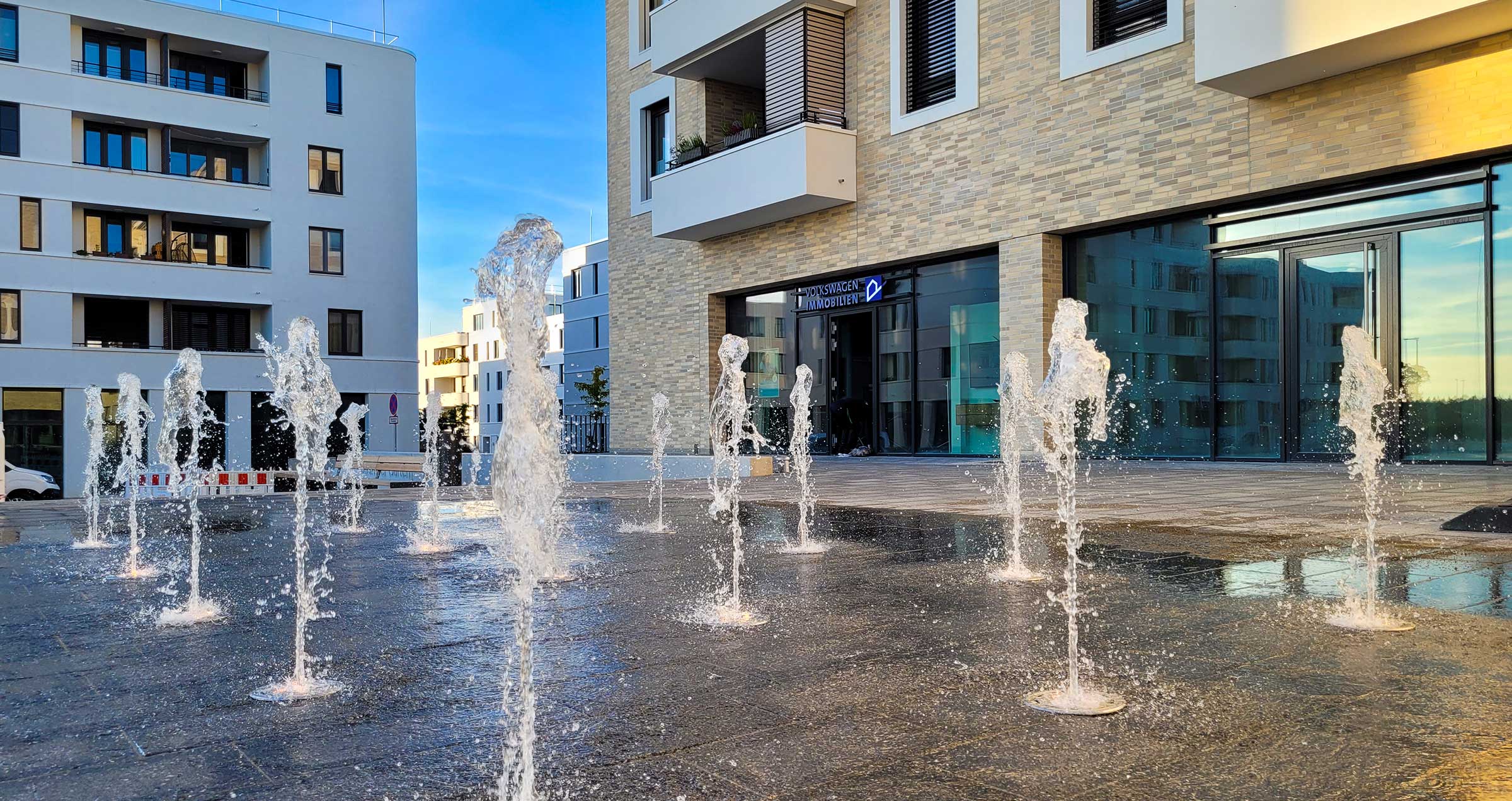 Steimker Gärten Quartiersplatz Fontäne