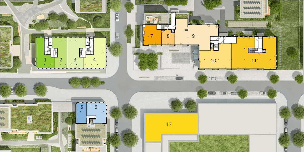 Lageplan Gewerbeflächen Quartiersplatz