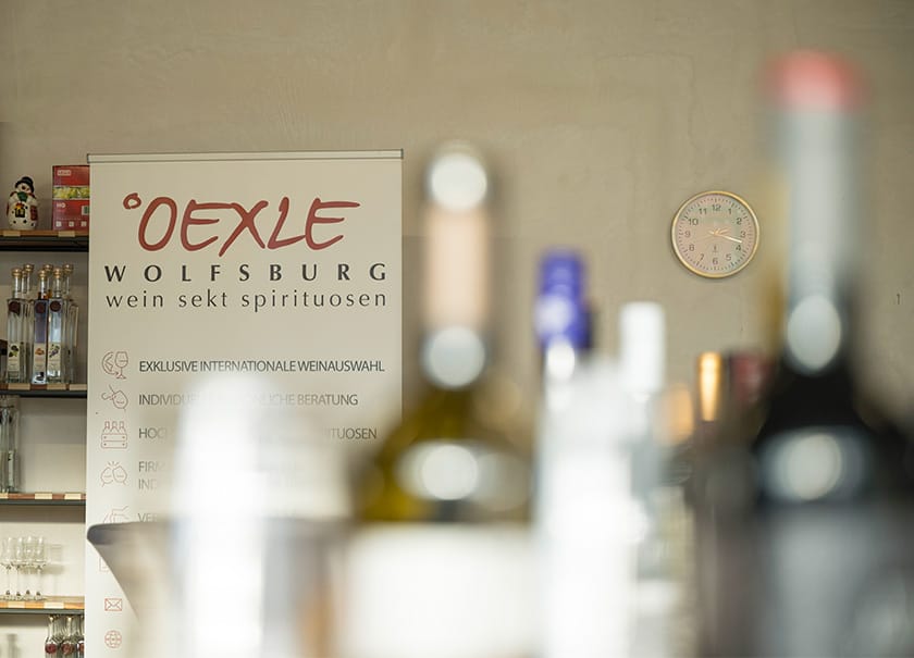 Innenaufnahme vom Oexle Weinladen am Quartiersplatz