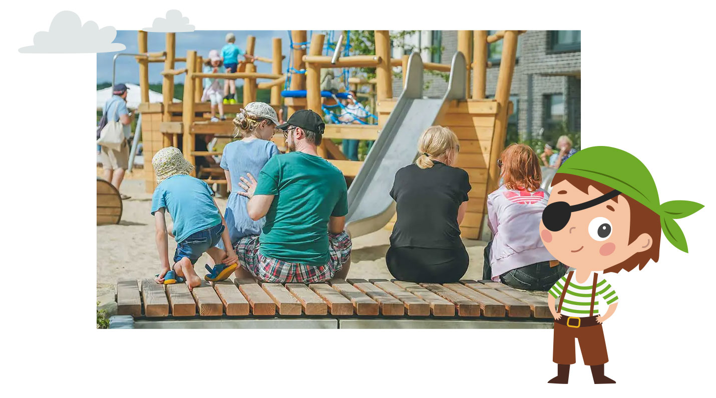 Der Spielplatz „Steimker Pirateninsel“ in den Steimker GärtenDer Spielplatz „Steimker Pirateninsel“ in den Steimker Gärten