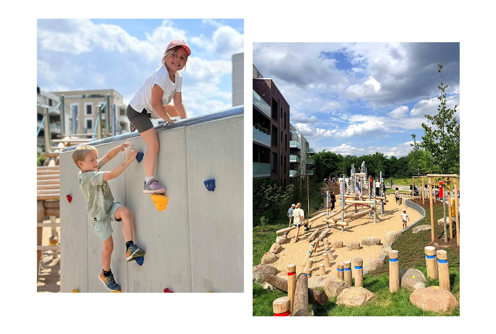 Kinder auf dem Kletterspielplatz in den Steimker Gärten